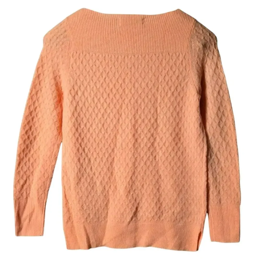 Loft Size Small Sweater Long Sleeve Boat Neck Peach
